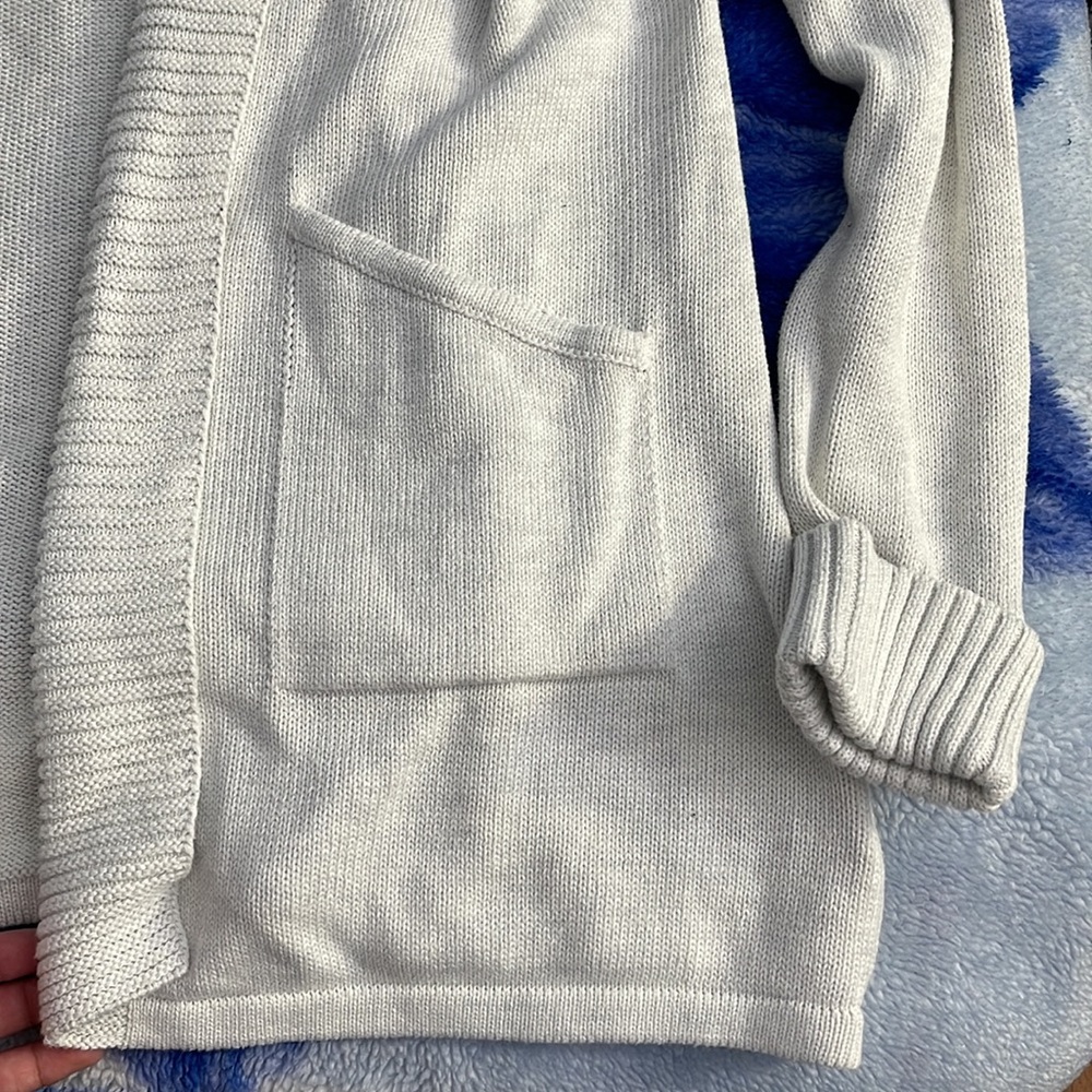 Long White Hooded Cardigan